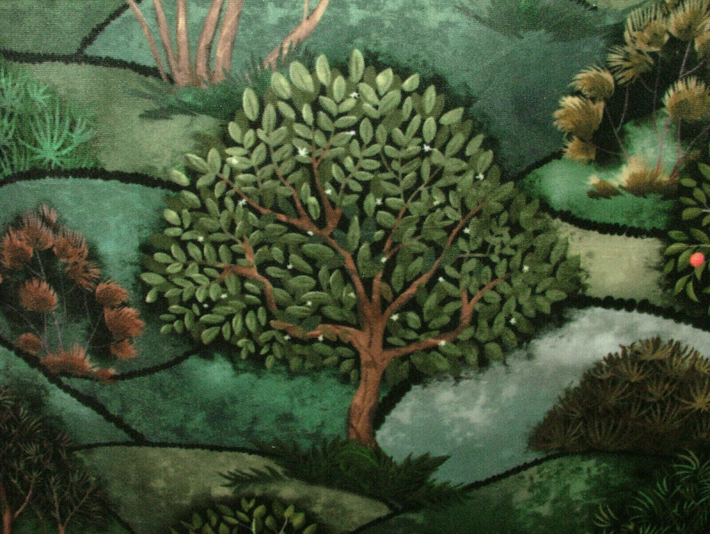 Green Meadow Velvet Curtain Upholstery Cushion Plush Soft Velvet Tree Fabric