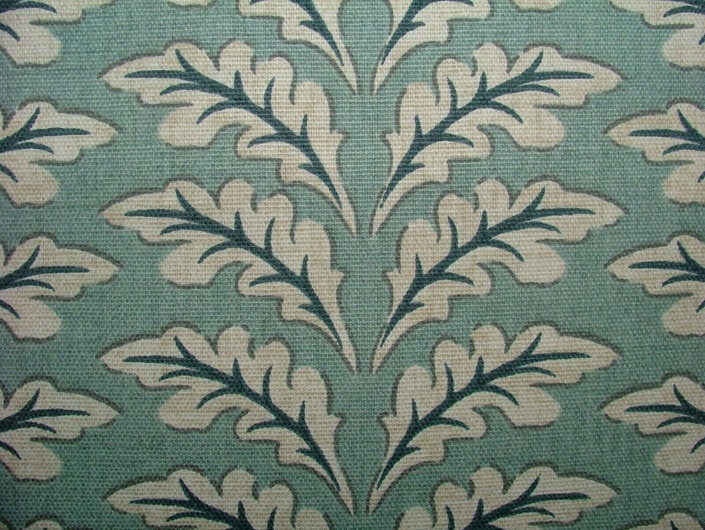12 Metres Morris Leaf Glacier Cotton Curtain Upholstery Roman Blind Fabric