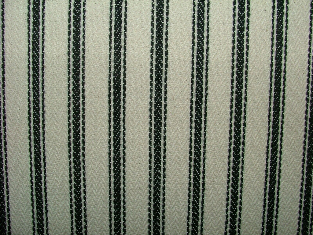 Harrogate Herringbone Black Cream Cotton Ticking Curtain Upholstery Fabric