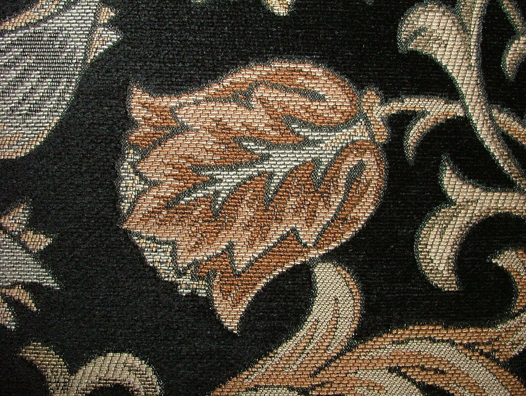 Scottish Thistle Black Chenille Fabric Curtain Cushion Upholstery Throws Blinds