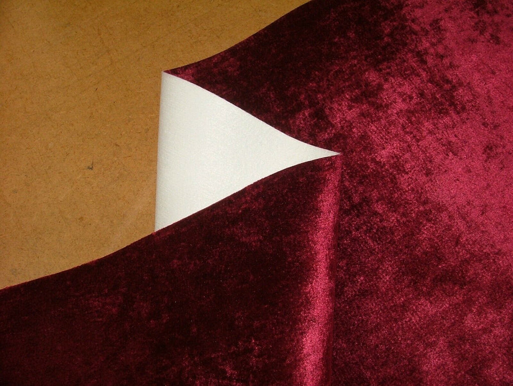 Raspberry Contract Crushed Velvet Flame Retardant Fabric Upholstery Cushion