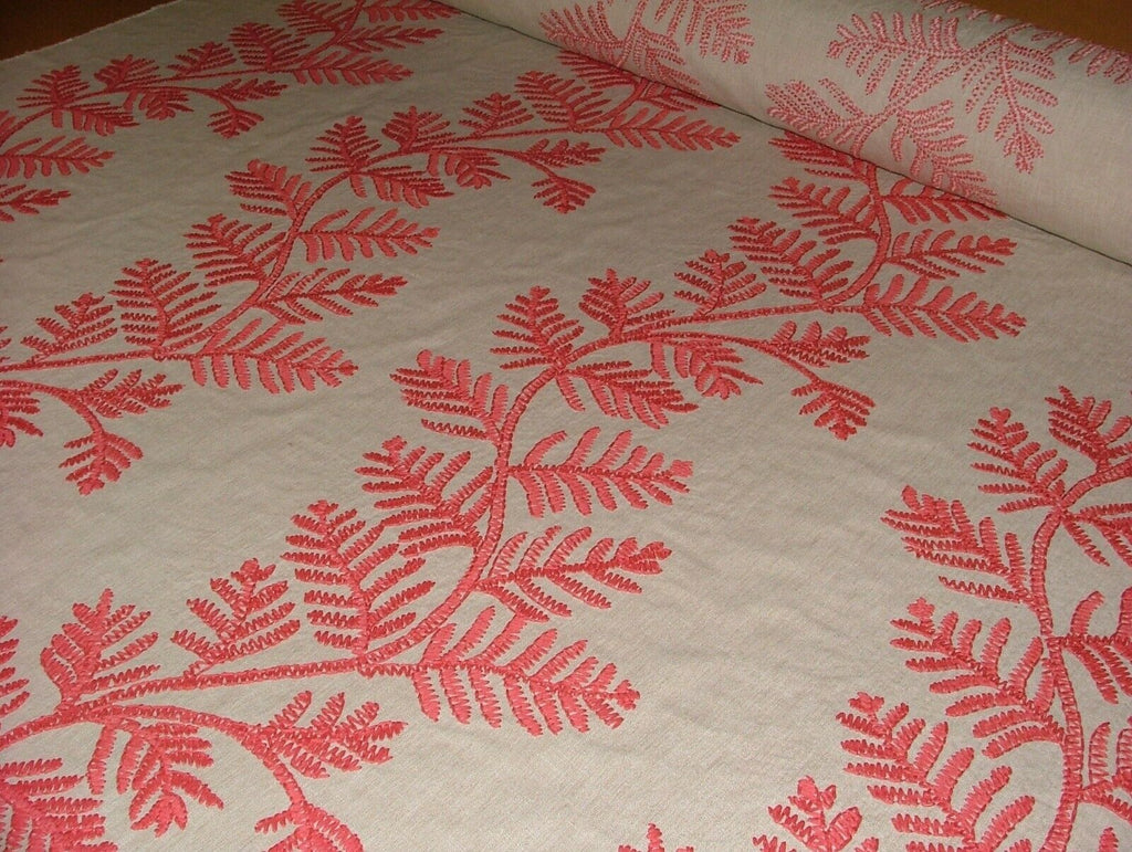 13 Metres Tumbo Coral Embroidered Fabric Curtain Upholstery Cushion Roman Blinds