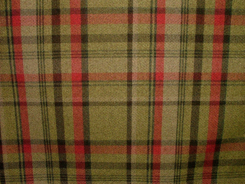 1m Elgin Hunter Wool Effect Tartan Upholstery Cushion Curtain Designer Fabric