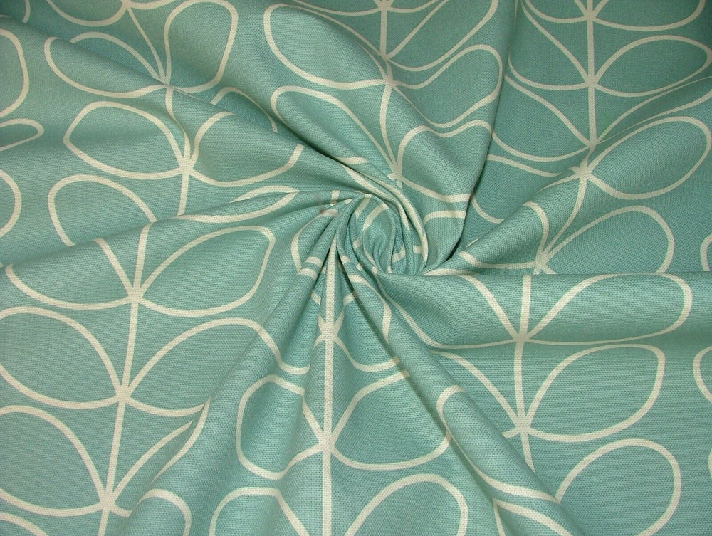 Designer Orla Kiely Linear Stem Ziggurat Soft Duck Egg Curtain Upholstery Fabric