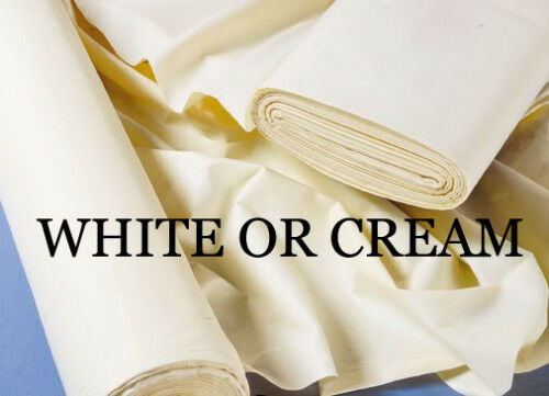 Premium Quality Cotton Sateen Curtain Lining Sold By The Metre - White Or Cream