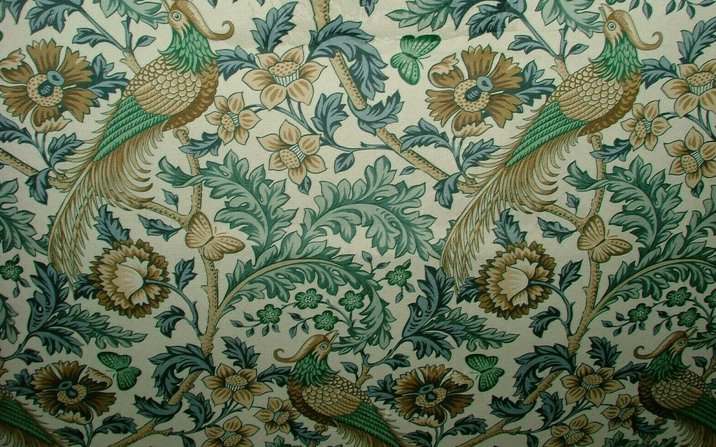 Verdigris Oakmere Velvet Fabric Curtain Upholstery Cushion William Morris