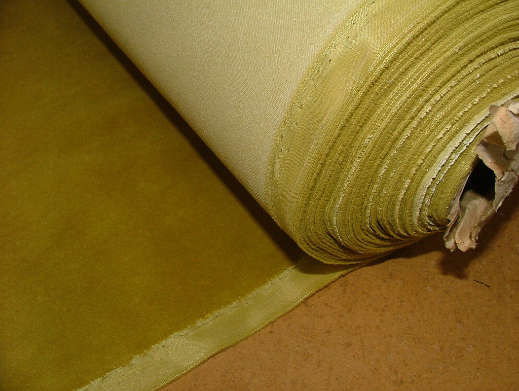 17 Metre Ochre Contract Quality Velvet Flame Retardant Fabric Upholstery Cushion
