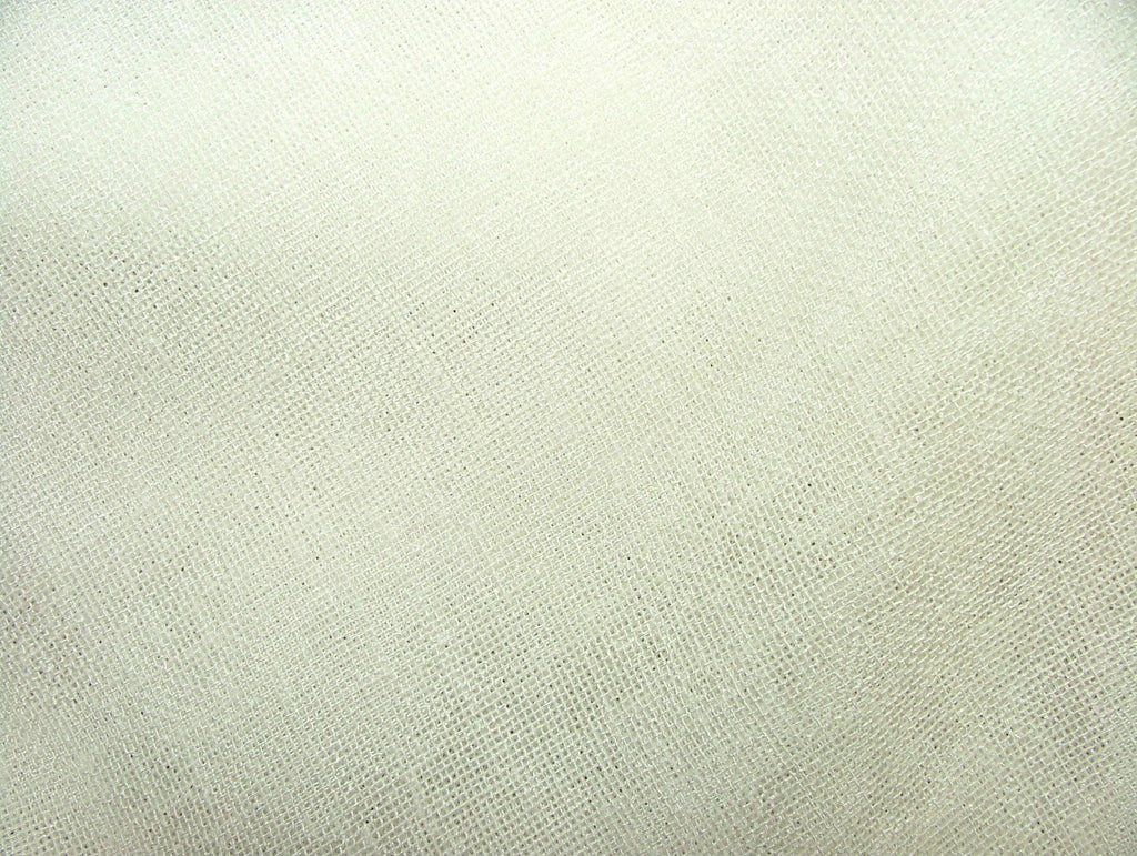 Off White Linen Look Lead Weighted Voile Muslin Curtain Fabric Extra Wide 300cms