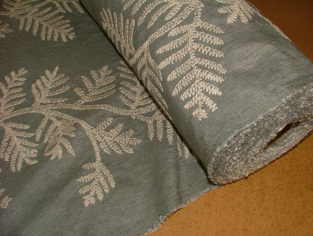 15 Metres Tumbo Slate Embroidered Fabric Curtain Upholstery Cushion Roman Blinds