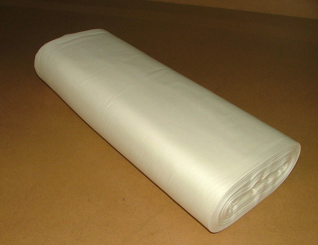 50 Metre Bale Of 100% Cotton Sateen ''Ivory Or White" Curtain Fabric Lining