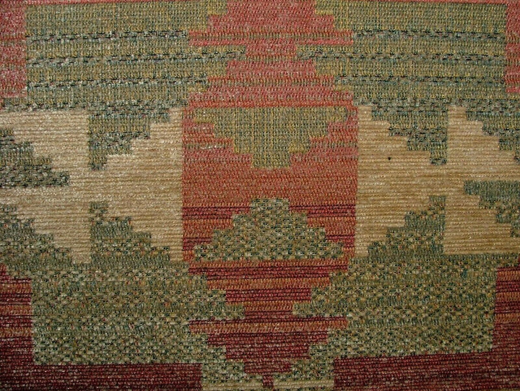 19 Metre Rustic Aztec Flame Retardant Chenille Fabric Curtain Cushion Upholstery
