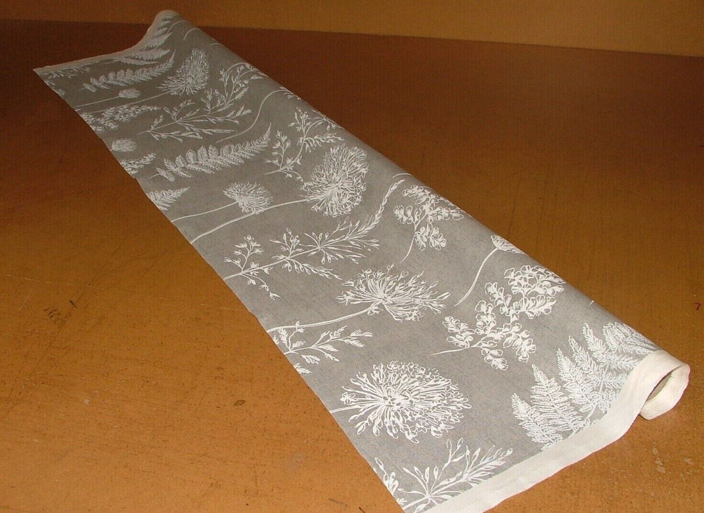 French Parsley Grey 100% Cotton Curtain Upholstery Cushion Roman Blind Fabric
