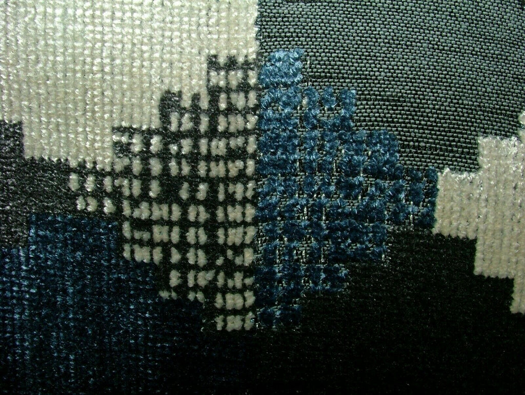 19 Metres Fauve Blue Thick Plush Soft Velvet Upholstery Cushion Caravan Fabric