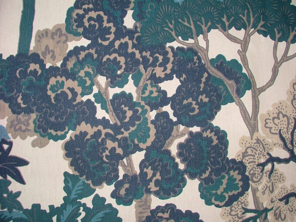 Avar Delft Blue Japanese Cotton Curtain Upholstery Cushion Roman Blind Fabric