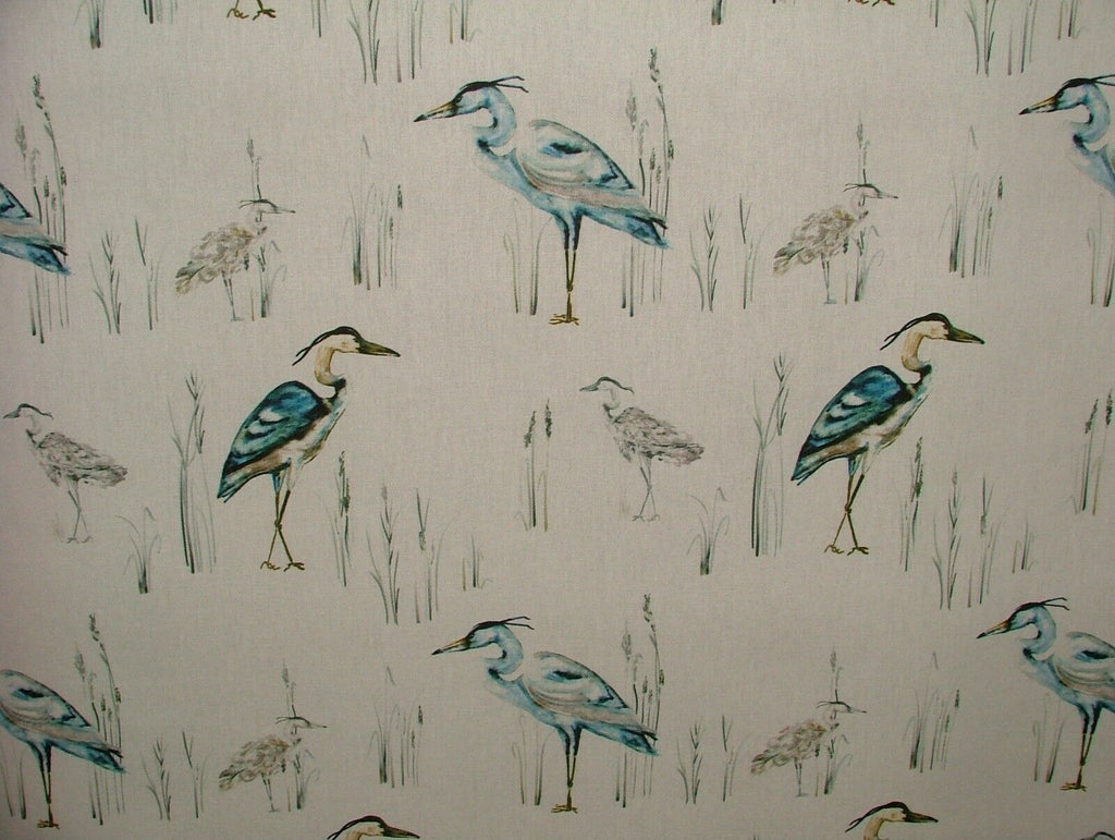 iLiv Herons Lagoon Cotton Curtain Upholstery Cushion Roman Blind Bird Fabric
