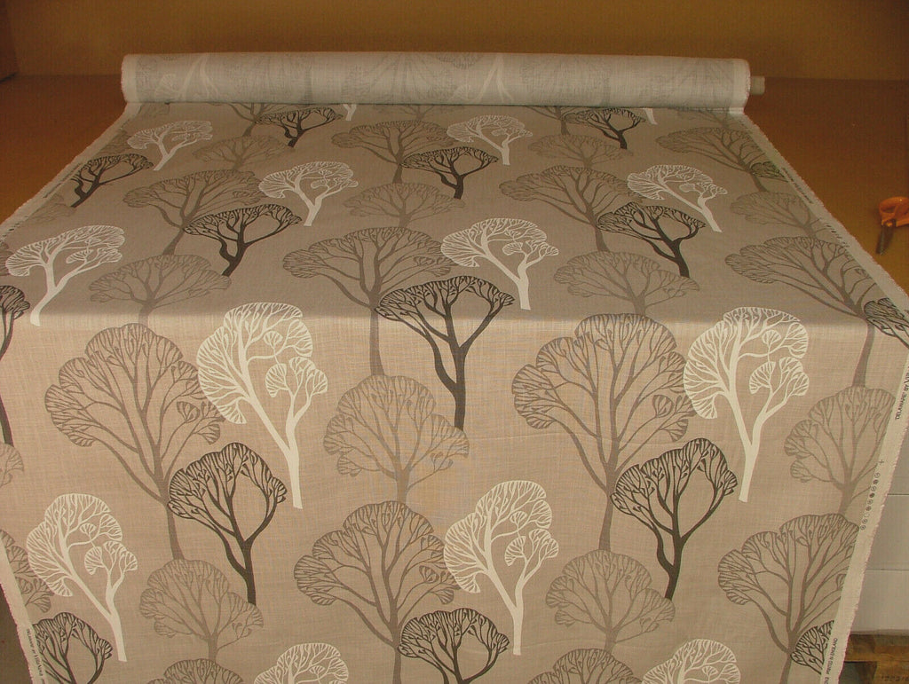 17 Metres Romo Fabric Charcoal Tree Design Linen Blend Fabric Upholstery Cushion
