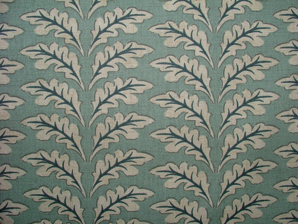 10 Metres Morris Leaf Glacier Cotton Curtain Upholstery Roman Blind Fabric
