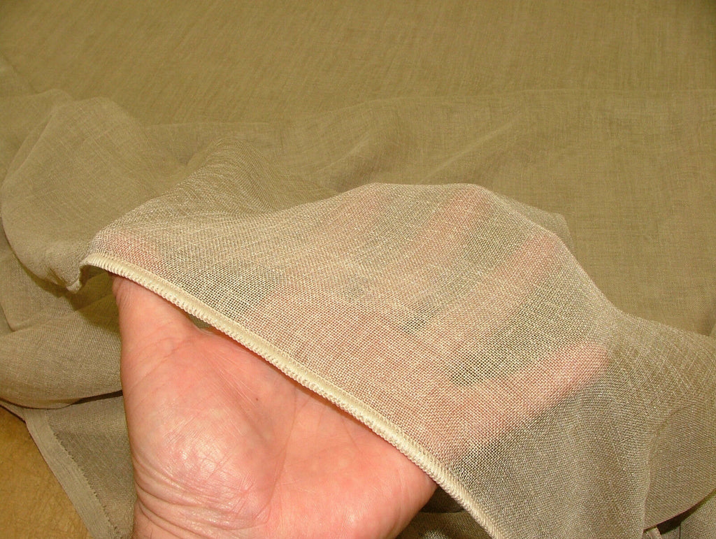 Linen Look Lead Weighted Voile Net Muslin Curtain Fabric - Extra Wide 300cms