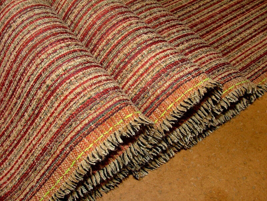 17 Metres Russet Red Flame Retardant Chenille Fabric Curtain Cushion Upholstery