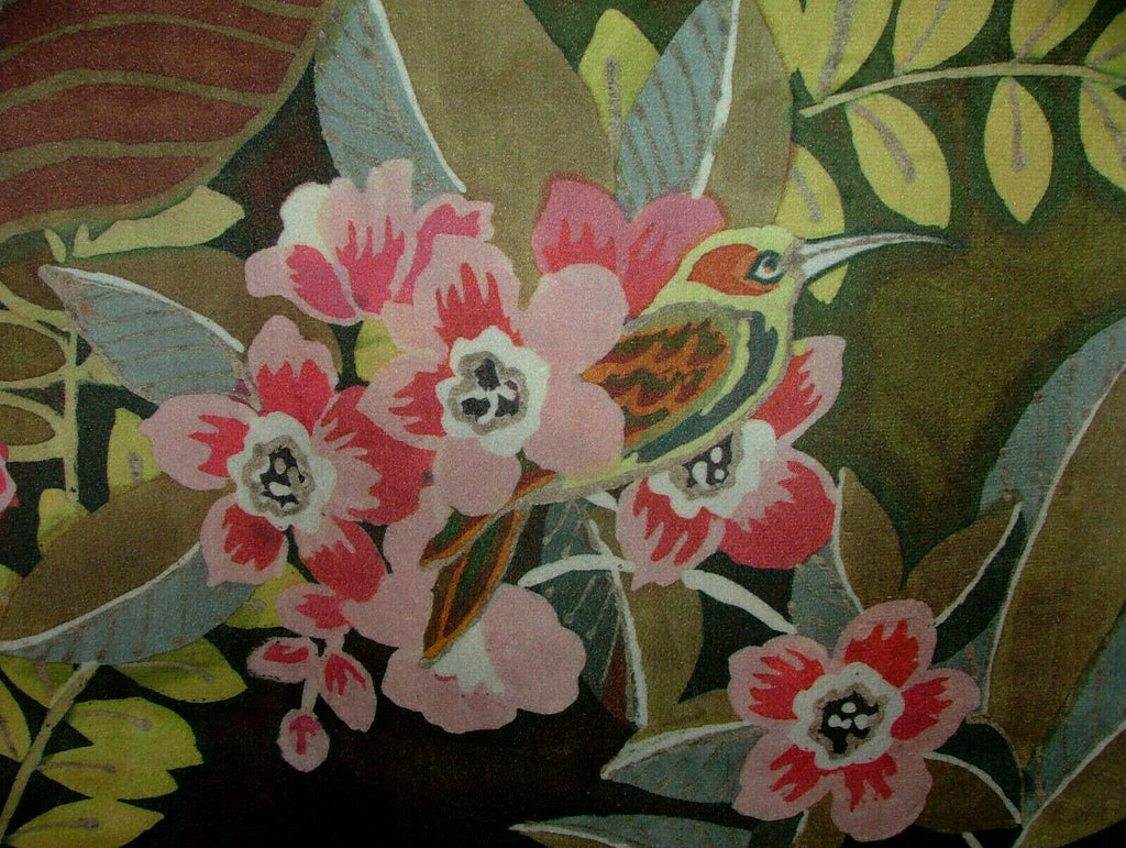 Tropical Paradise Calypso Botanical Curtain Upholstery Cushion Velvet Fabric