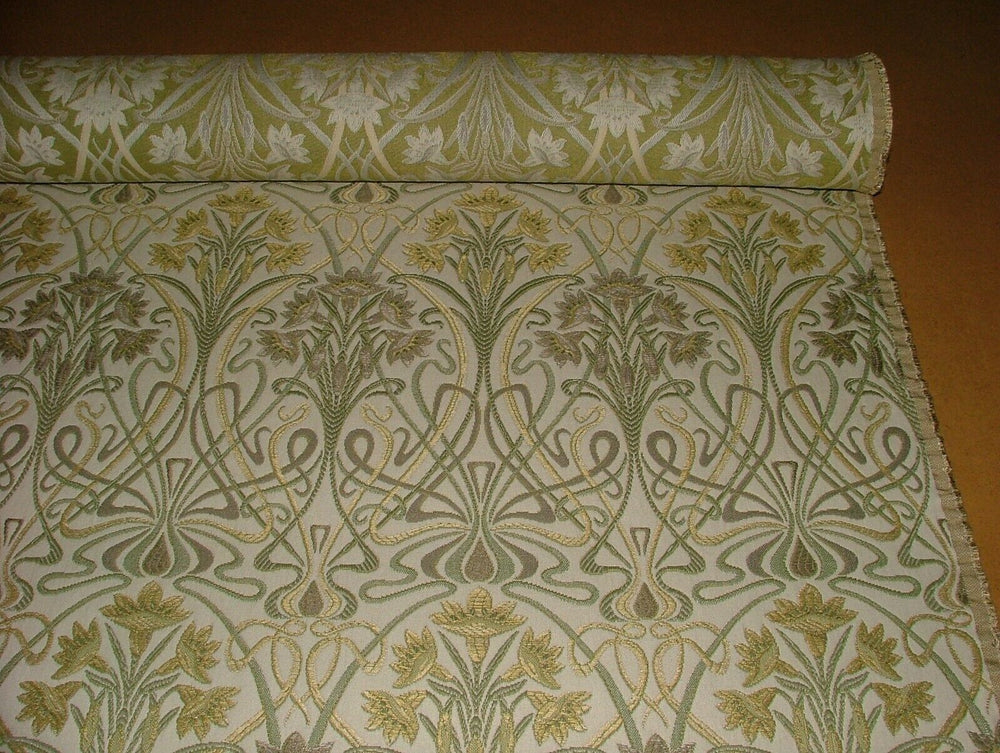 10 Metres Art Nouveau Sand Thick Designer Jacquard Curtain Upholstery Use Fabric