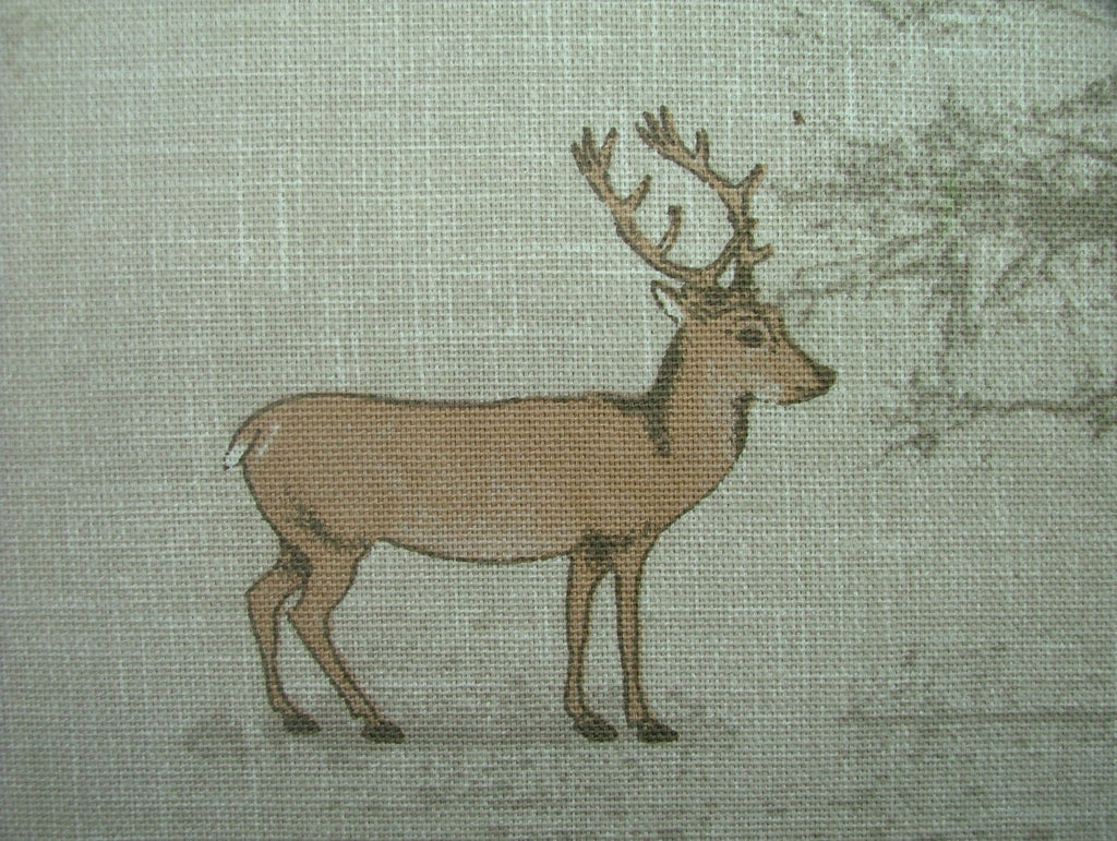 TATTON AUTUMN Fox Deer Stag 100% Cotton Curtain Upholstery Cushion Fabric