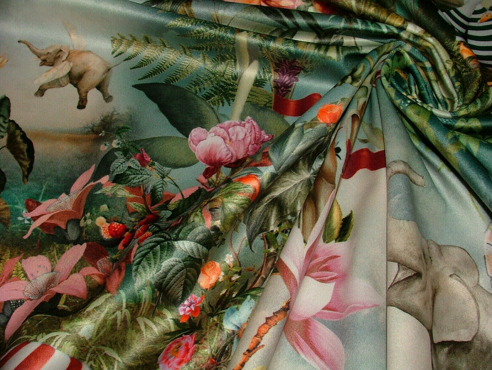 "Fantasy Flying Elephant" Velvet Fabric Curtain Upholstery Cushion Roman Blind