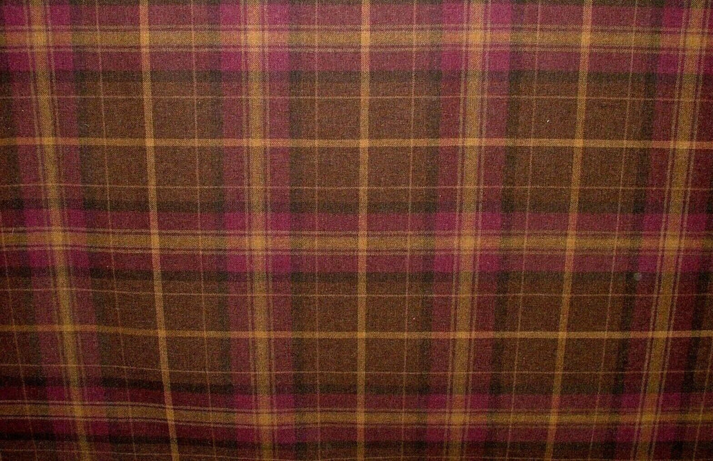 100% Shetland Wool Heather Brindle Gold Tartan Upholstery Curtain Cushion Fabric