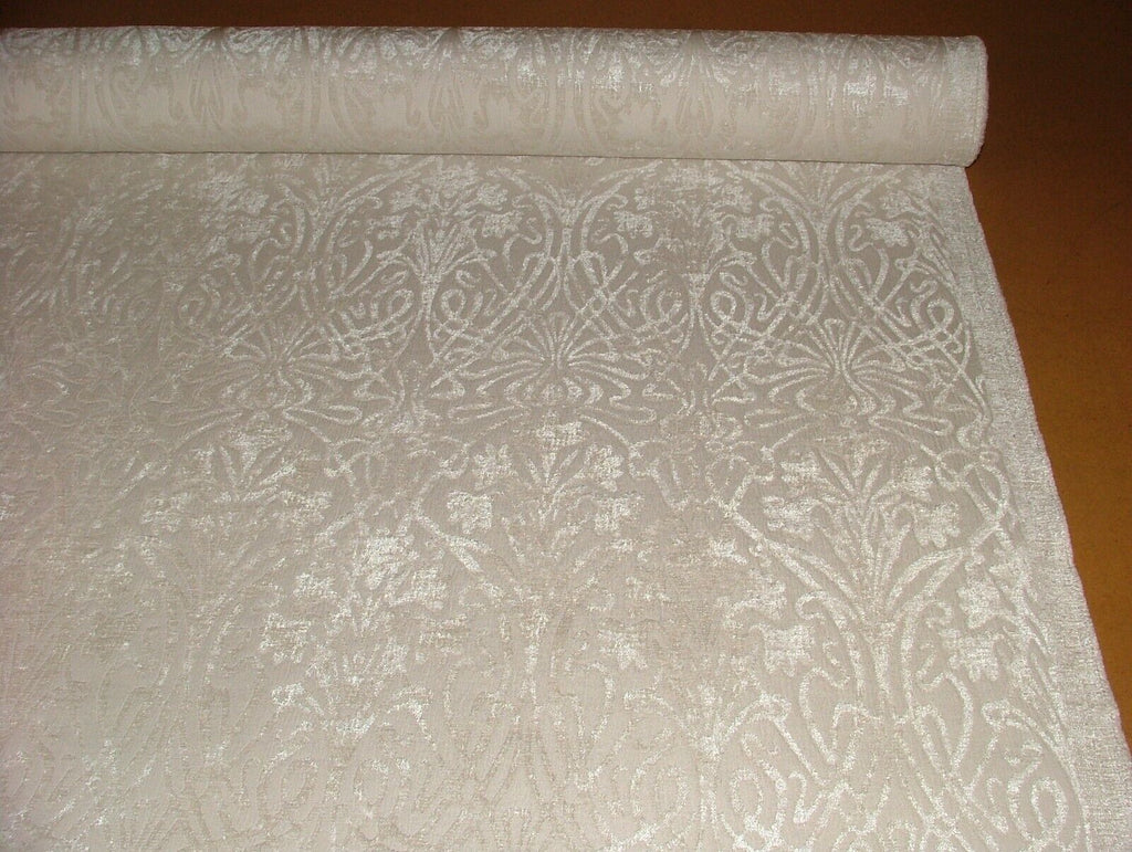 Art Nouveau Ivory Thick Chenille Fabric Curtain Upholstery Cushion Roman Blinds