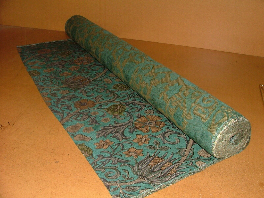 11 Metres Scottish Thistle Verdigris Chenille Fabric Curtain Cushion Upholstery