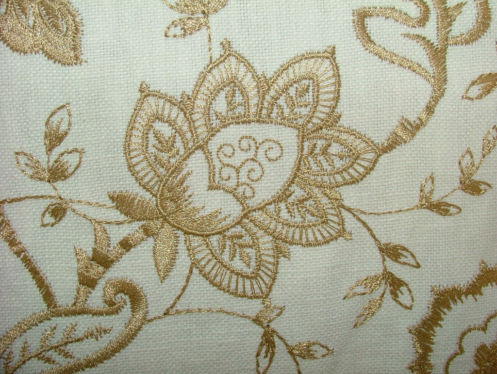 27 Metres Sandringham Gold Embroidered Fabric Curtain Upholstery Cushion Blinds