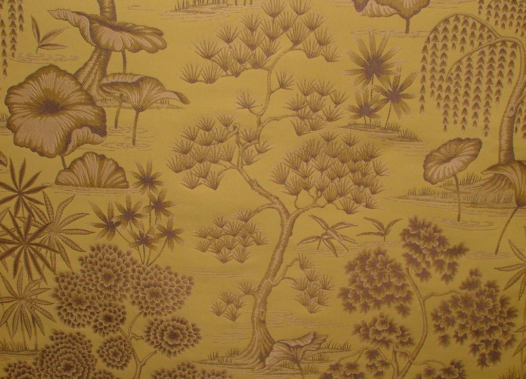 Japanese Oriental Tree Mimosa Jacquard Fabric Curtain Upholstery Cushion Blind