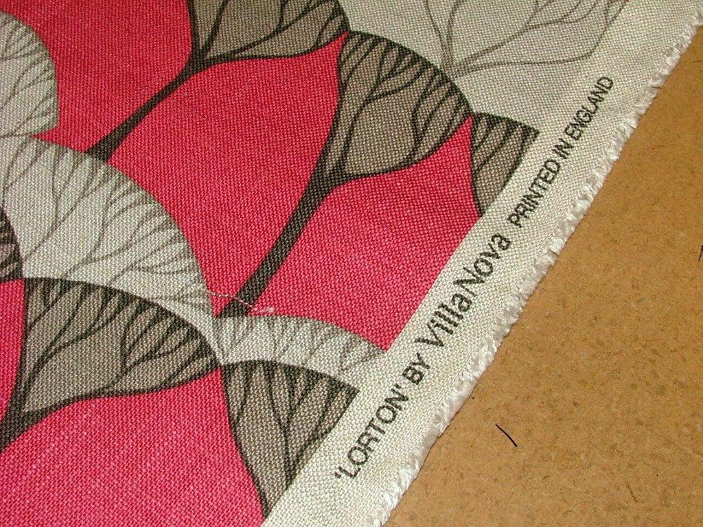 Art Deco Tree Raspberry Linen Blend Romo Fabric Curtain Upholstery Cushion Blind