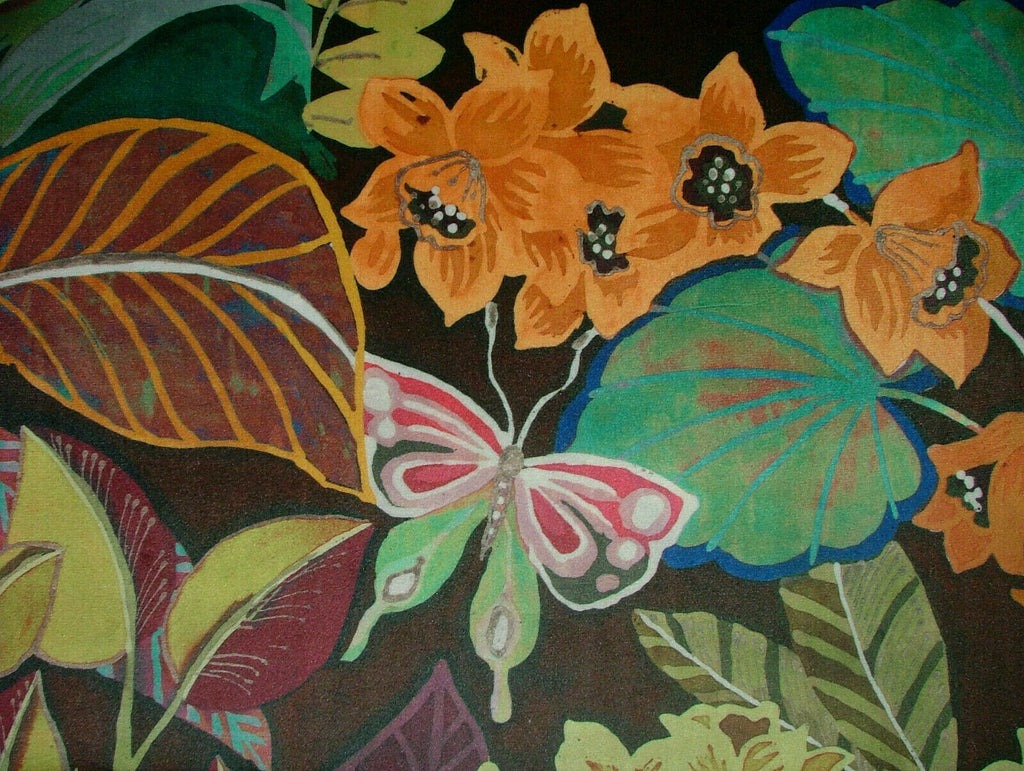Tropical Paradise Calypso Botanical Curtain Upholstery Cushion Velvet Fabric