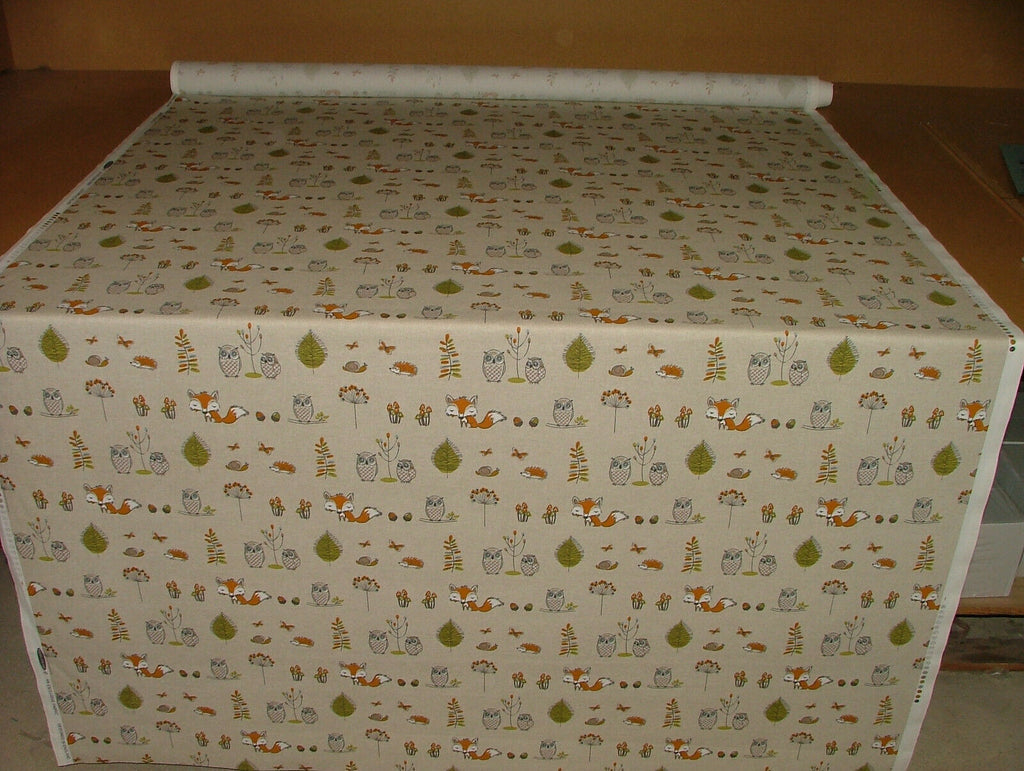 Fryetts Woodland Fox Multi Cotton Curtain Upholstery Cushion Roman Blind Fabric