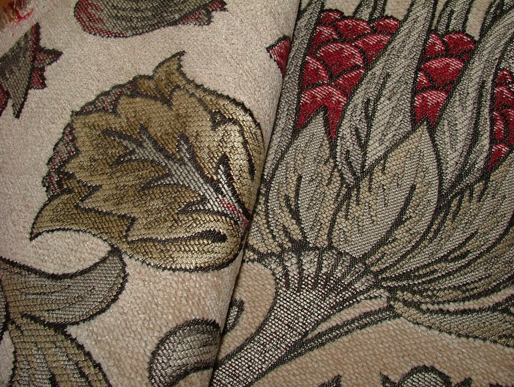 Scottish Thistle Ruby Chenille Fabric Curtain Cushion Upholstery Throws Blinds