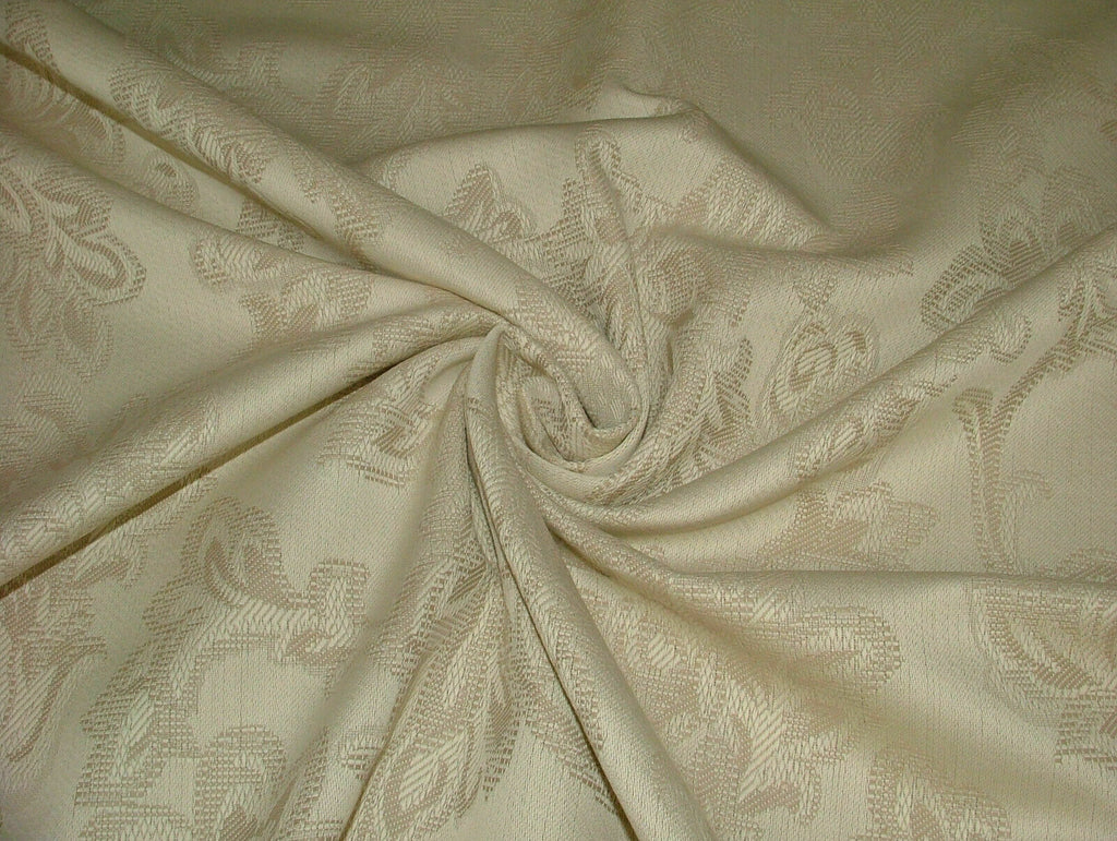 37 Metres Clarice Mushroom Floral Jacquard Curtain Upholstery Cushion Fabric