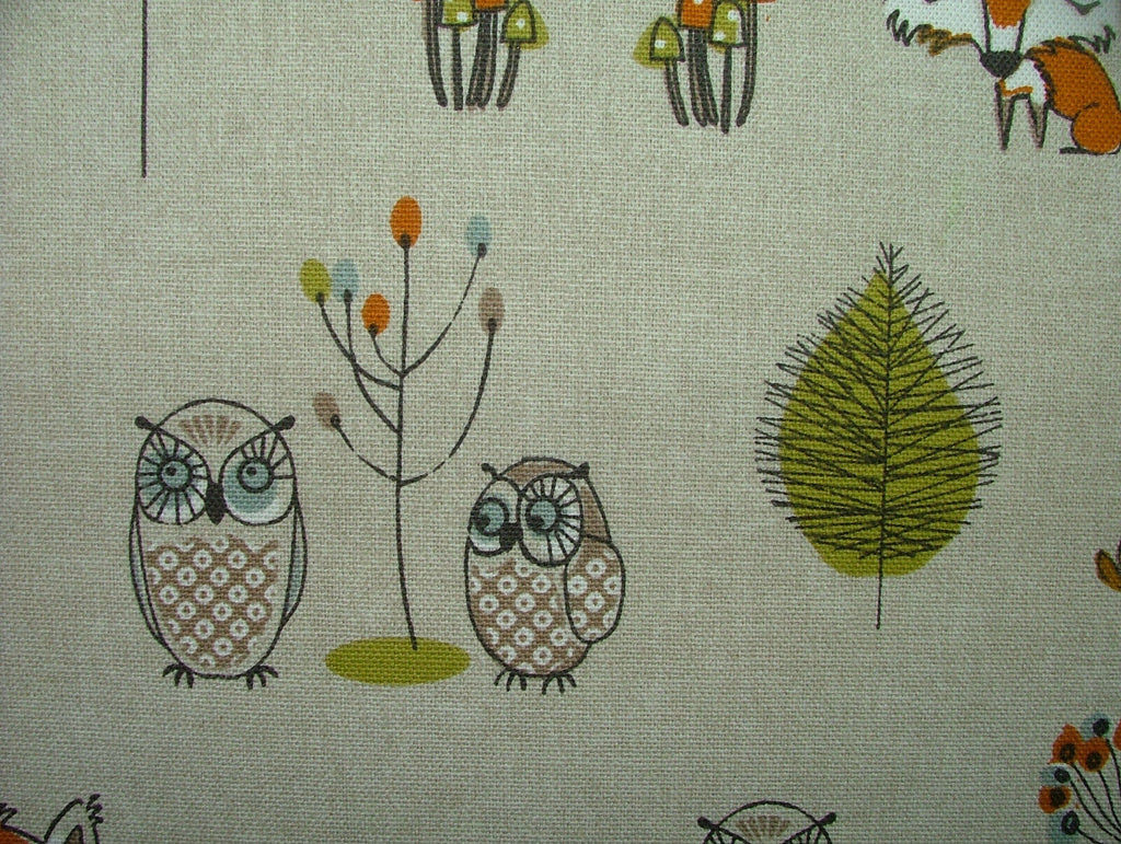 Woodland Fox Multi 100% Cotton Curtain Upholstery Cushion Roman Blind Fabric