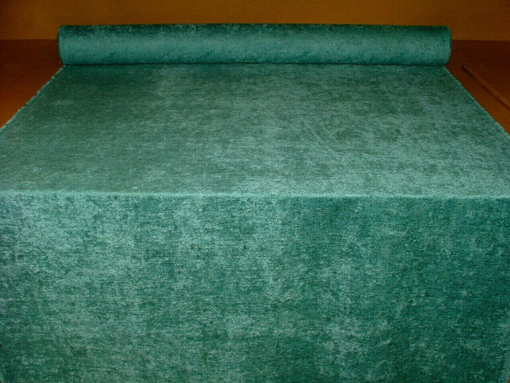 13 Metres Teal Plush Chenille Fabric Curtain Cushion Upholstery Multi Use