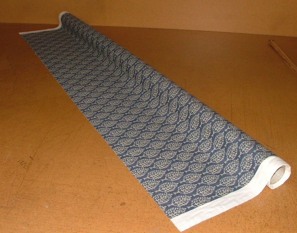Spruce Tree Sapphire Blue Cotton Curtain Upholstery Cushion Roman Blind Fabric