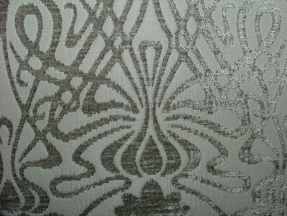 10 Metres Art Nouveau Flint Grey Chenille Fabric Curtain Upholstery Cushion