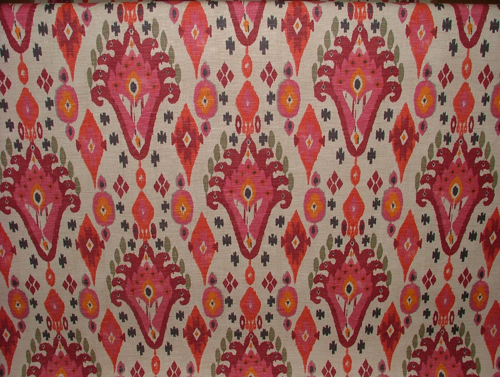 2.5 Metres iLiv Boho Begonia Linen Blend Cotton Curtain Upholstery Ikat Fabric