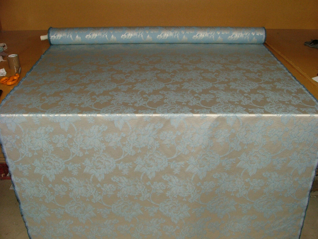 20 Metres China Blue Floral Jacquard Fabric Curtain Upholstery Cushion Multi Use