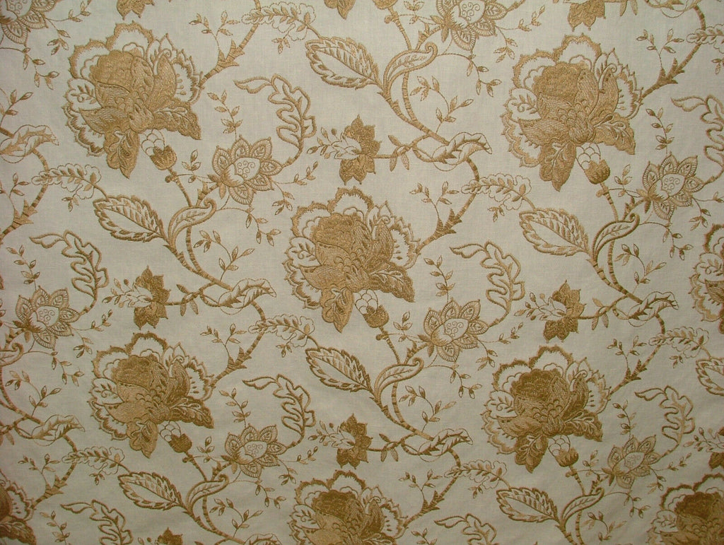 10 Metres Sandringham Gold Embroidered Fabric Curtain Upholstery Cushion Blinds