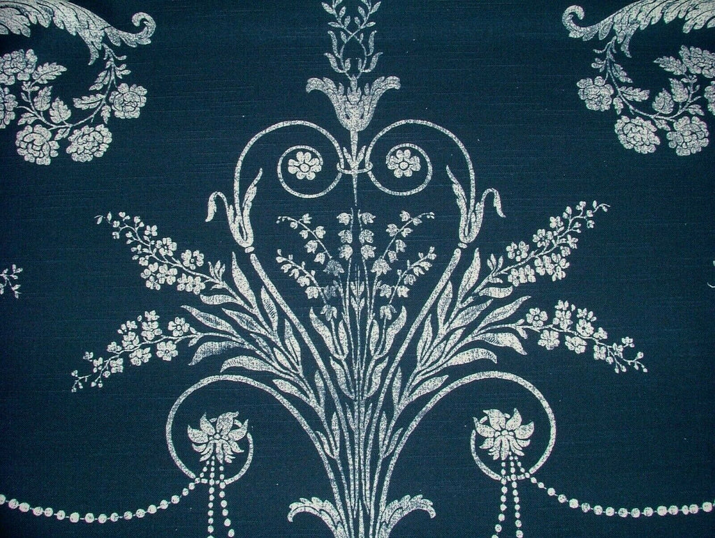 Laura Ashley Josette Midnight Blue Fabric - Curtain Upholstery Cushion Blinds