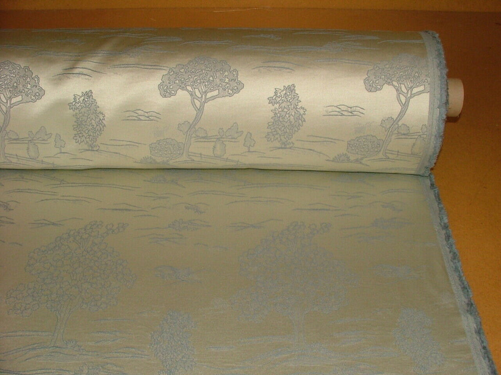 44 Metre Fields Of Trees Blue Jacquard Fabric Curtain Upholstery Cushion Tree