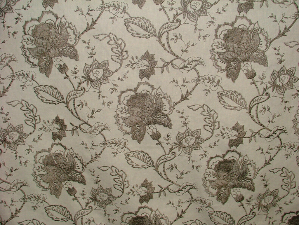 21 Metres Sandringham Smoke Embroidered Fabric Curtain Upholstery Cushion