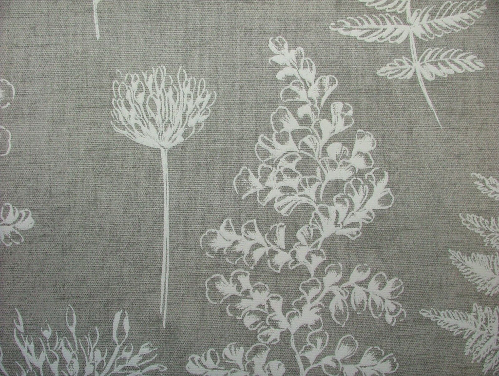 French Parsley Grey 100% Cotton Curtain Upholstery Cushion Roman Blind Fabric