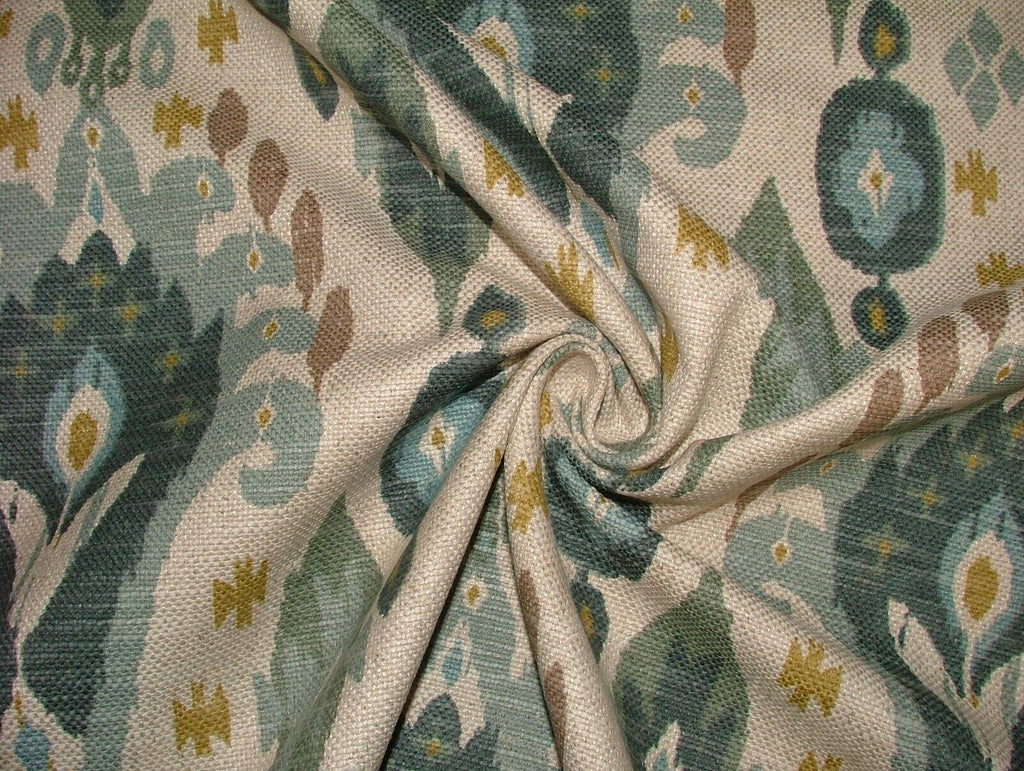 iLiv Boho Glacier Ikat Linen Blend Cotton Curtain Upholstery Cushion Fabric