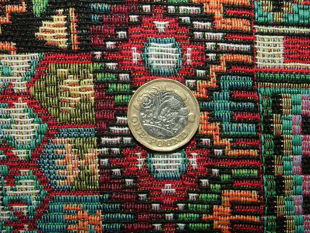 Moroccan Aztec Extra Thick Tapestry Fabric Curtain Upholstery Cushion Blanket